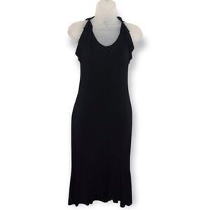 Necessary Objects Y2K Black Ruffle Slip Dress sz S